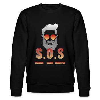 Best Smart Oldie - Stanley/Stella Unisex Bio-Sweatshirt CHANGER  - Schwarz - Vorne - Nik (191cm) & Marisol (170cm)