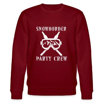 Snowborder Party Crew Snowboard Ski Holiday Team - Stanley/Stella CHANGER Unisex Organic Sweatshirt - burgundy - Front - Nik (191cm) & Marisol (170cm)