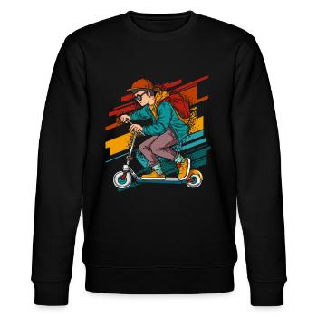 Stunt Scooter - Vintage - Sweat bio CHANGER Stanley/Stella Unisexe - noir - Devant - Nik (191cm) & Marisol (170cm)