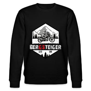 Biker Motorrad Boxer Spruch Abenteuer Bergsteiger - Stanley/Stella Unisex Bio-Sweatshirt CHANGER  - Schwarz - Vorne - Nik (191cm) & Marisol (170cm)