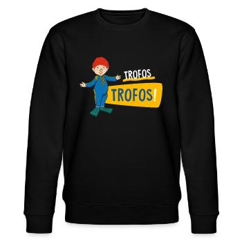 Das Sams Trofos Trofos Mit Sams - Stanley/Stella Unisex Bio-Sweatshirt CHANGER  - Schwarz - Vorne - Nik (191cm) & Marisol (170cm)