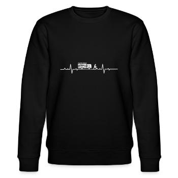 Feuerwehr Herzschlag Feuerwehrmann ehrenamtlich - Stanley/Stella Unisex Bio-Sweatshirt CHANGER  - Schwarz - Vorne - Nik (191cm) & Marisol (170cm)
