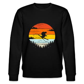 Skifahrer Skifahren Wintersportler Skiurlaub - Stanley/Stella Unisex Bio-Sweatshirt CHANGER  - Schwarz - Vorne - Nik (191cm) & Marisol (170cm)