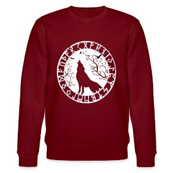 Norse mythology Viking Fenriswolf asgard - Stanley/Stella CHANGER Unisex Organic Sweatshirt - burgundy - Front - Nik (191cm) & Marisol (170cm)