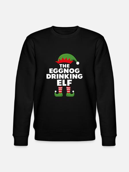 The Eggnog Drinking Elf - Stanley/Stella CHANGER Unisex Organic Sweatshirt - black