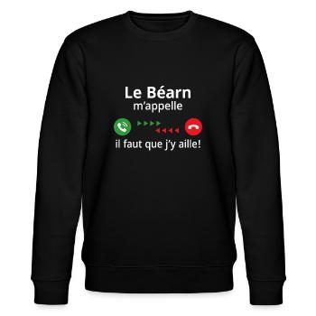 Le Béarn m'appelle Il faut que j’y aille ! - Sweat bio CHANGER Stanley/Stella Unisexe - noir - Devant - Nik (191cm) & Marisol (170cm)