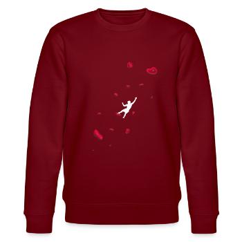 Climbing Boulder wall Rock climbers Bouldering - Stanley/Stella CHANGER Unisex Organic Sweatshirt - burgundy - Front - Nik (191cm) & Marisol (170cm)