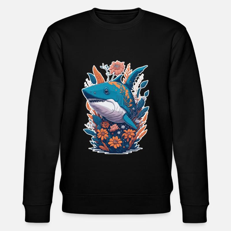 Fleurs de requin - Sweat bio CHANGER Stanley/Stella Unisexe - noir