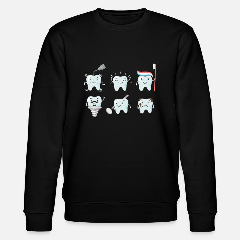 Tooth Teeth Dentist HelperGift - Stanley/Stella CHANGER Unisex Organic Sweatshirt - black