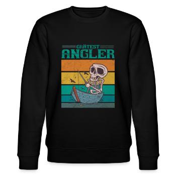 Grätest Angler Lustiges Angelliebhaber Wortspiel - Stanley/Stella Unisex Bio-Sweatshirt CHANGER  - Schwarz - Vorne - Nik (191cm) & Marisol (170cm)