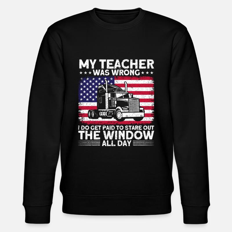 Sattelzug Sattelschlepper Fernfahrer Geschenk - Stanley/Stella Unisex Bio-Sweatshirt CHANGER  - Schwarz