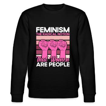 Ermächtigung Gleichberechtigung der Geschlechter F - Stanley/Stella Unisex Bio-Sweatshirt CHANGER  - Schwarz - Vorne - Nik (191cm) & Marisol (170cm)