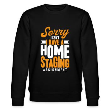 Innenarchitekt Haus Einrichtung Hausvorstellung Ge - Stanley/Stella Unisex Bio-Sweatshirt CHANGER  - Schwarz - Vorne - Nik (191cm) & Marisol (170cm)