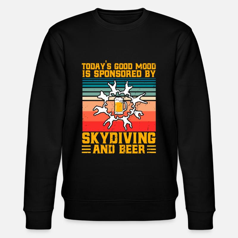Skydive Skydiver Skydiving Gift - Stanley/Stella CHANGER Unisex Organic Sweatshirt - black