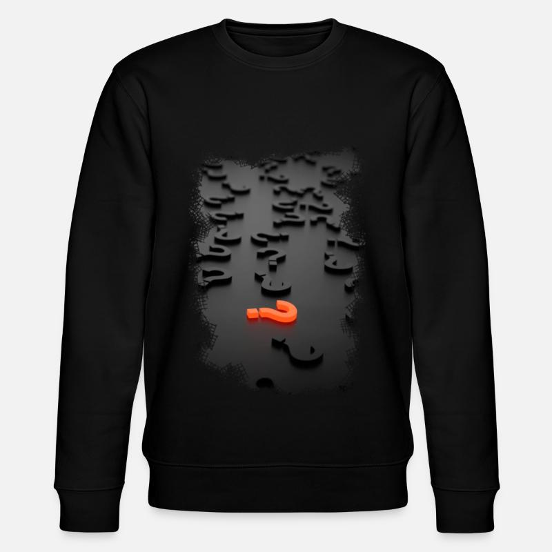 3D Design Fragezeichen Effekt - Stanley/Stella Unisex Bio-Sweatshirt CHANGER  - Schwarz