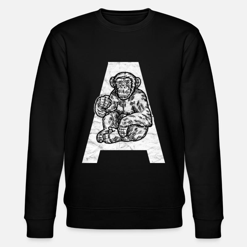 Monkey primate chimpanzee - Stanley/Stella CHANGER Unisex Organic Sweatshirt - black