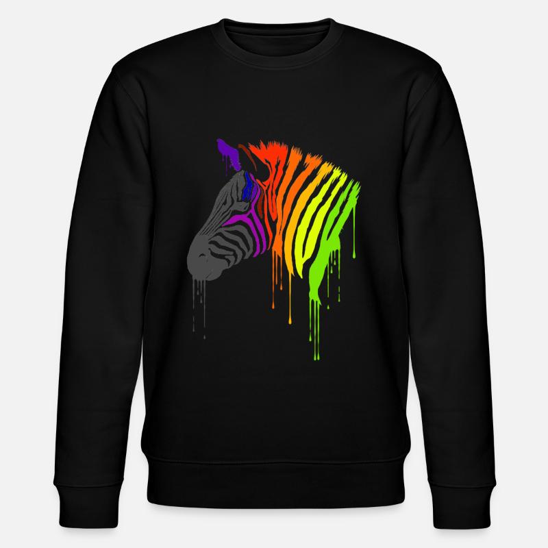 Regebnbogen Zebra - Stanley/Stella Unisex Bio-Sweatshirt CHANGER  - Schwarz
