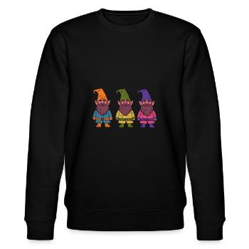 Zwerge - Stanley/Stella Unisex Bio-Sweatshirt CHANGER  - Schwarz - Vorne - Nik (191cm) & Marisol (170cm)