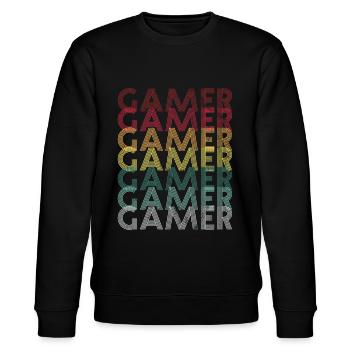 Gamer Gamer Gamer - Stanley/Stella Unisex Bio-Sweatshirt CHANGER  - Schwarz - Vorne - Nik (191cm) & Marisol (170cm)