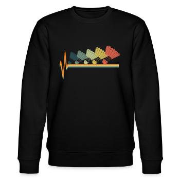 BADMINTON - Stanley/Stella Unisex Bio-Sweatshirt CHANGER  - Schwarz - Vorne - Nik (191cm) & Marisol (170cm)