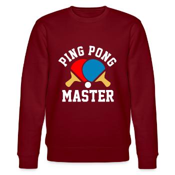 Ping Pong Tisch Tennis - Stanley/Stella Unisex Bio-Sweatshirt CHANGER  - Burgunderrot - Vorne - Nik (191cm) & Marisol (170cm)