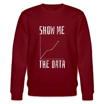 Data Science Informatik - Stanley/Stella Unisex Bio-Sweatshirt CHANGER  - Burgunderrot - Vorne - Nik (191cm) & Marisol (170cm)