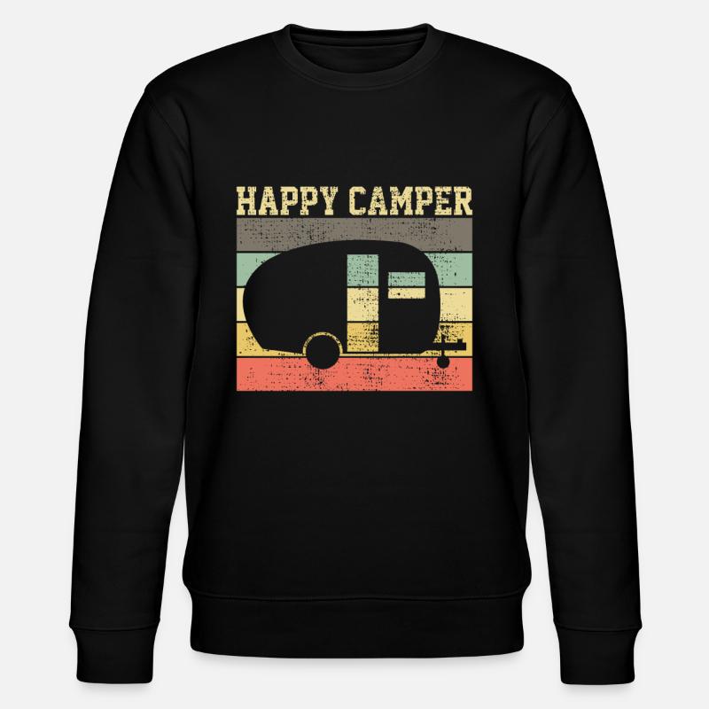 Campen Camping Gluecklich - Stanley/Stella Unisex Bio-Sweatshirt CHANGER  - Schwarz