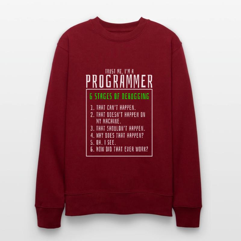 Debugging von Stufen Computerprogrammierer Stanley/Stella Unisex Bio-Sweatshirt CHANGER 