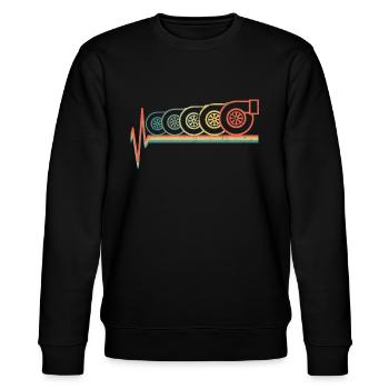turbo - Stanley/Stella CHANGER Unisex Organic Sweatshirt - black - Front - Nik (191cm) & Marisol (170cm)