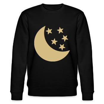 MOND UND STERNE - Stanley/Stella Unisex Bio-Sweatshirt CHANGER  - Schwarz - Vorne - Nik (191cm) & Marisol (170cm)