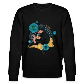 Phantastische Tierwesen Niffler Münzen - Stanley/Stella Unisex Bio-Sweatshirt CHANGER  - Schwarz - Vorne - Nik (191cm) & Marisol (170cm)