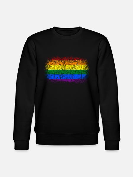 Rainbow Flag Used Look - Stanley/Stella CHANGER Unisex Organic Sweatshirt - black