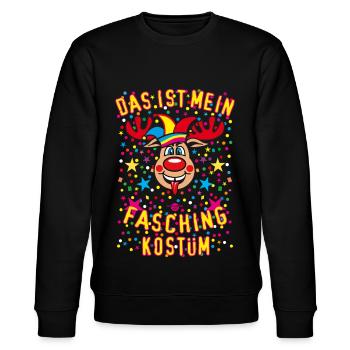 38 Hirsch Rudolph Das ist mein Fasching Kostüm - Stanley/Stella Unisex Bio-Sweatshirt CHANGER  - Schwarz - Vorne - Nik (191cm) & Marisol (170cm)