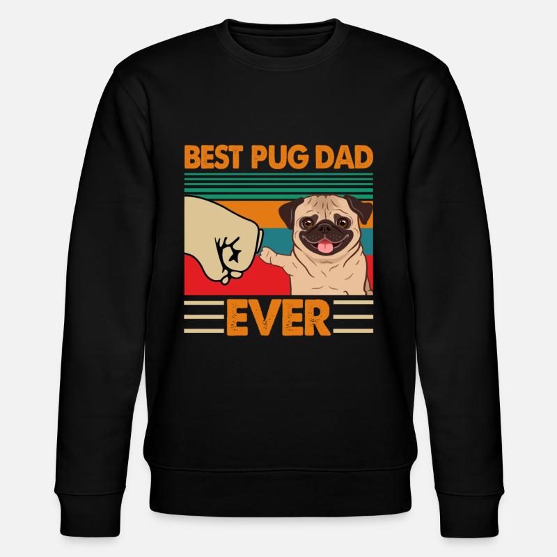 Bester Mops Papa aller Zeiten - Stanley/Stella Unisex Bio-Sweatshirt CHANGER  - Schwarz