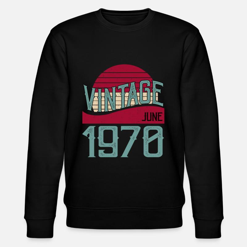 Millésime juin 1970 - Sweat bio CHANGER Stanley/Stella Unisexe - noir