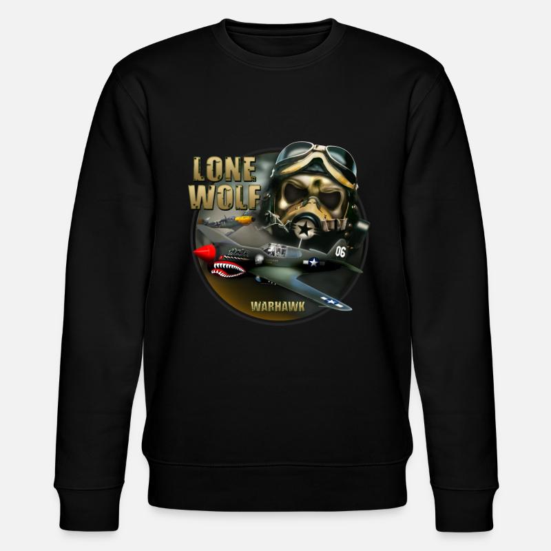 P40 Warhawk Lone Wolf - Stanley/Stella CHANGER Unisex Organic Sweatshirt - black