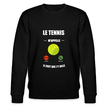 tennis m appelle - Sweat bio CHANGER Stanley/Stella Unisexe - noir - Devant - Nik (191cm) & Marisol (170cm)