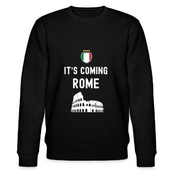it es coming rome coloseum football Europe - Stanley/Stella Unisex Bio-Sweatshirt CHANGER  - Schwarz - Vorne - Nik (191cm) & Marisol (170cm)