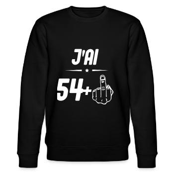 j ai 54 + doigt d honneur - Sweat bio CHANGER Stanley/Stella Unisexe - noir - Devant - Nik (191cm) & Marisol (170cm)