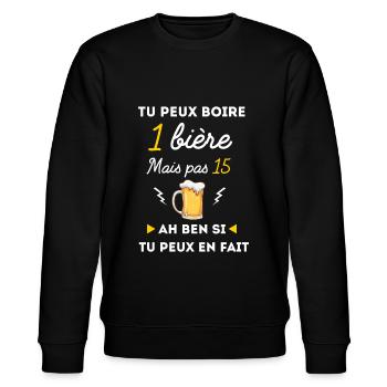 tu peux boire 1 bière mais pas 15 - Sweat bio CHANGER Stanley/Stella Unisexe - noir - Devant - Nik (191cm) & Marisol (170cm)