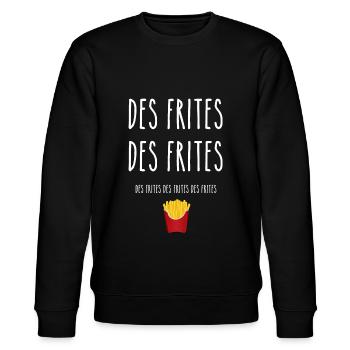 des frites des frites des frites - Sweat bio CHANGER Stanley/Stella Unisexe - noir - Devant - Nik (191cm) & Marisol (170cm)