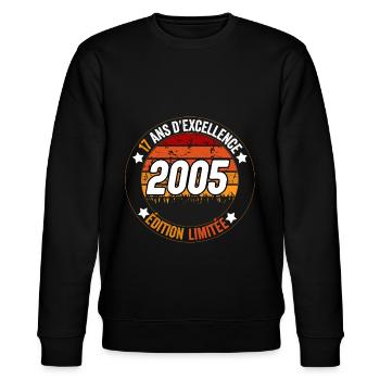 17 ans d'excellence 2005 vintage - Sweat bio CHANGER Stanley/Stella Unisexe - noir - Devant - Nik (191cm) & Marisol (170cm)