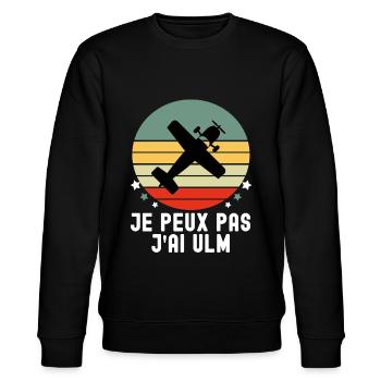 je peux pas j ai ulm humour ulm vintage - Sweat bio CHANGER Stanley/Stella Unisexe - noir - Devant - Nik (191cm) & Marisol (170cm)