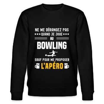 bowling ne dérangez pas sauf apéro - Sweat bio CHANGER Stanley/Stella Unisexe - noir - Devant - Nik (191cm) & Marisol (170cm)