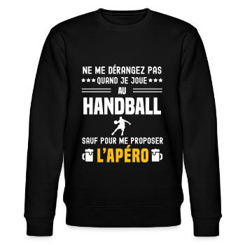 handball joueur ne dérangez pas sauf apéro - Sweat bio CHANGER Stanley/Stella Unisexe - noir - Devant - Nik (191cm) & Marisol (170cm)