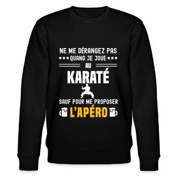 karaté ne dérangez pas sauf apéro - Sweat bio CHANGER Stanley/Stella Unisexe - noir - Devant - Nik (191cm) & Marisol (170cm)