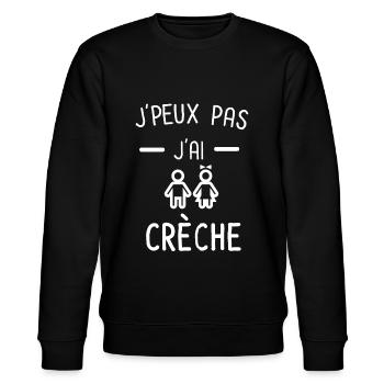 Je peux pas j'ai crèche enfants - Sweat bio CHANGER Stanley/Stella Unisexe - noir - Devant - Nik (191cm) & Marisol (170cm)