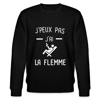 Je peux pas j'ai la flemme - Sweat bio CHANGER Stanley/Stella Unisexe - noir - Devant - Nik (191cm) & Marisol (170cm)