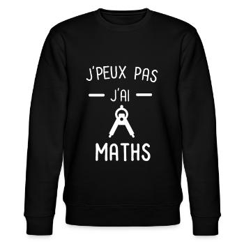 Je peux pas j'ai maths compas - Sweat bio CHANGER Stanley/Stella Unisexe - noir - Devant - Nik (191cm) & Marisol (170cm)