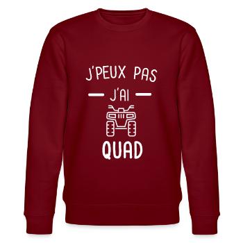 Je peux pas j'ai quad - Sweat bio CHANGER Stanley/Stella Unisexe - bordeaux - Devant - Nik (191cm) & Marisol (170cm)